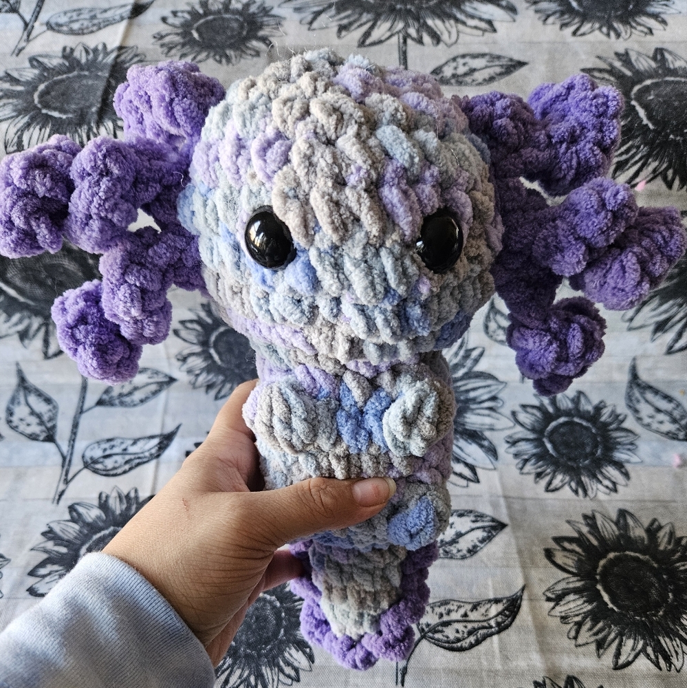 Crochet Purple Axolotl Amigurumi Plushie